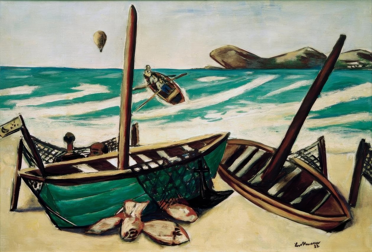 Paysage côtier avec ballon - Max Beckmann