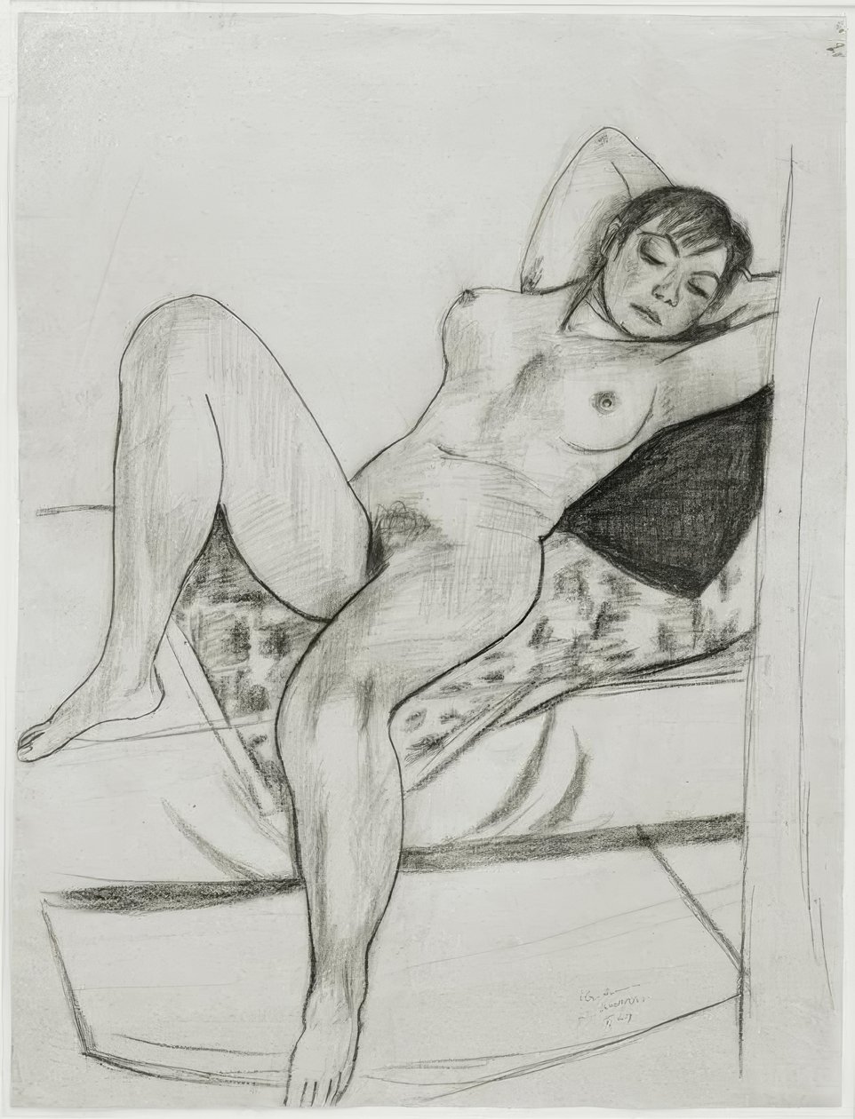 Nu féminin couché - Max Beckmann