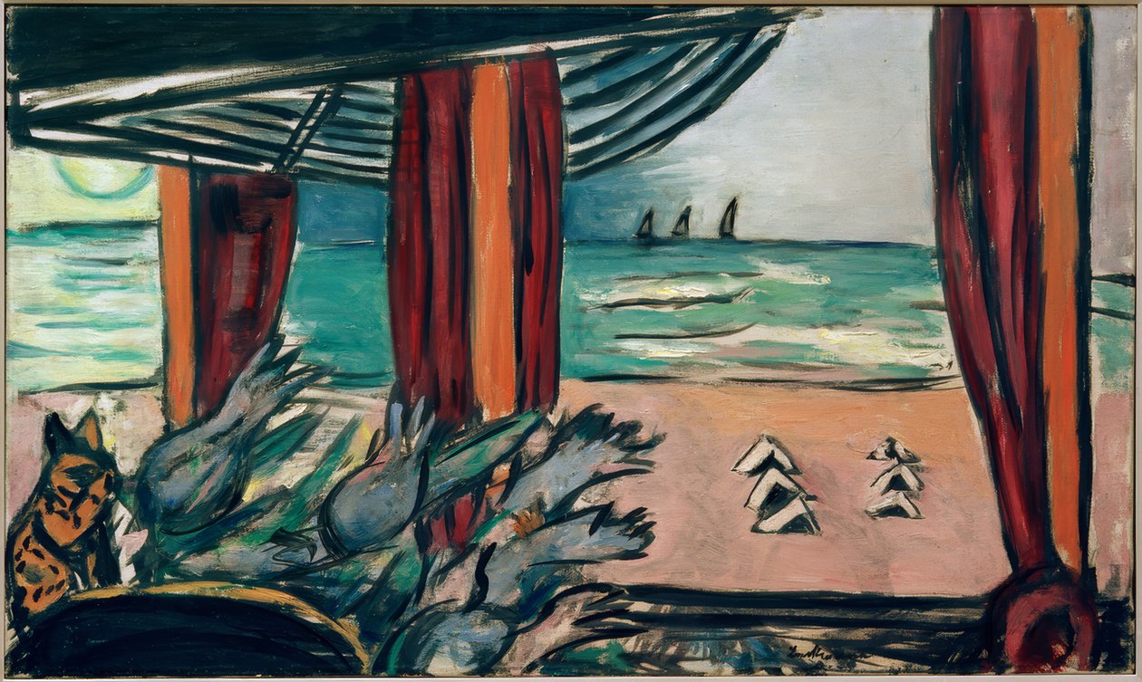 Paysage de la mer du Nord avec tentes - Max Beckmann
