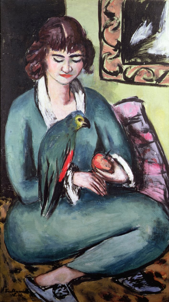Quappie avec un perroquet - Max Beckmann