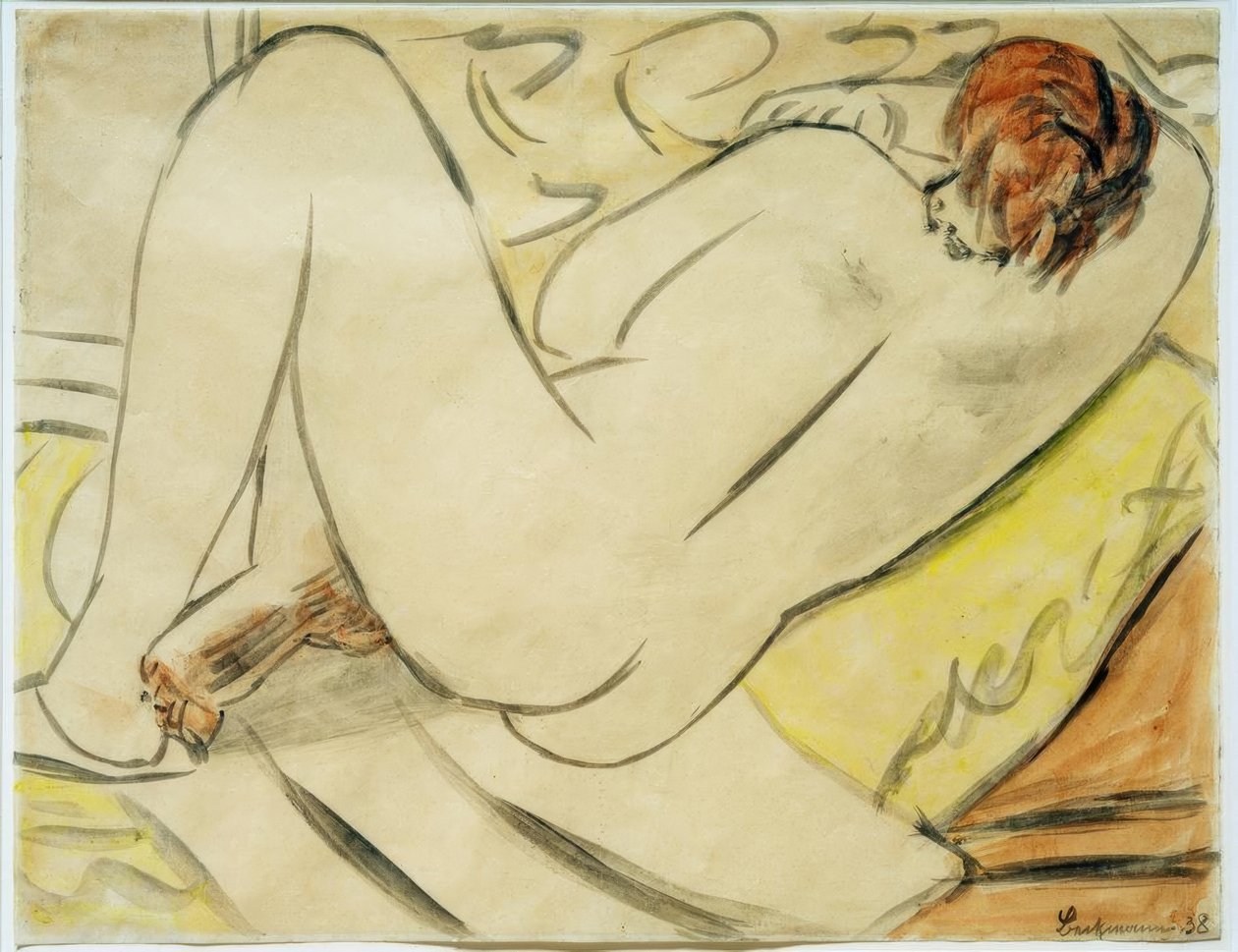 Nu de dos, couché - Max Beckmann