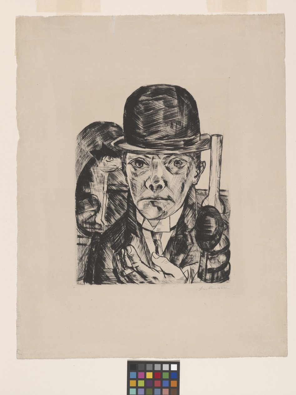 Autoportrait au chapeau melon - Max Beckmann
