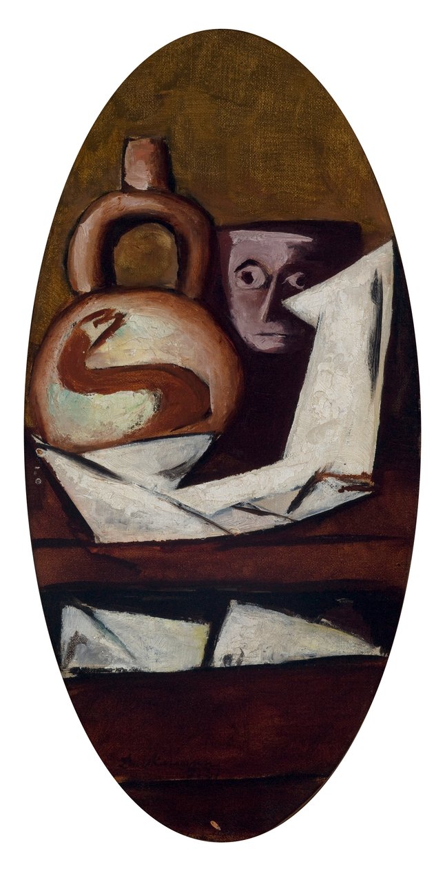Nature morte (avec figure mexicaine) - Max Beckmann