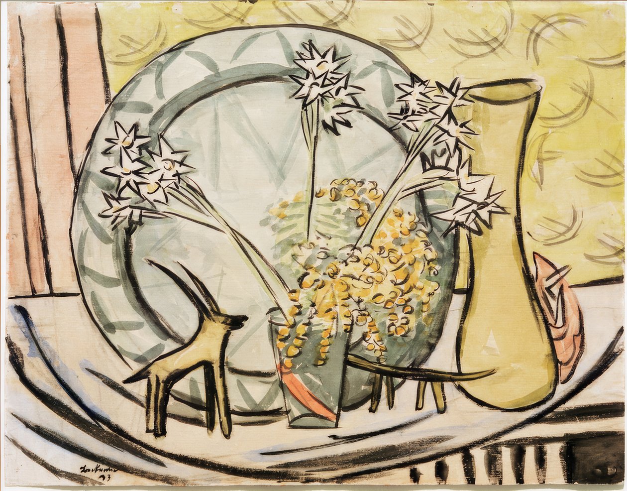Nature morte avec bouquetin et narcisses - Max Beckmann