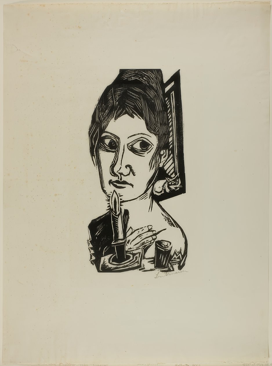 Femme avec bougie - Max Beckmann