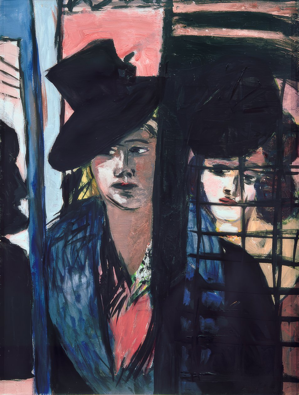 Deux femmes (dans une porte vitrée) - Max Beckmann