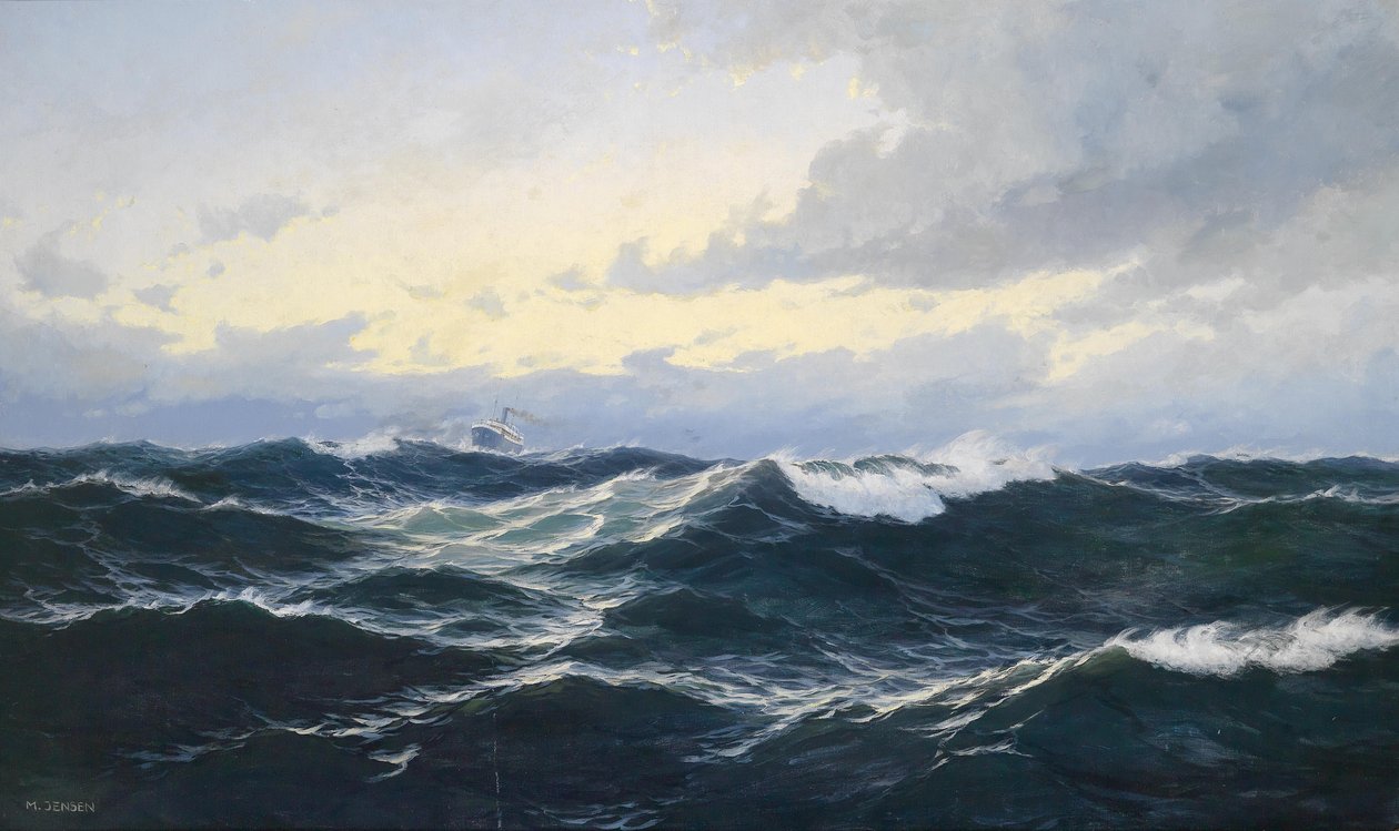 Pièce marine avec paquebot - Max Jensen
