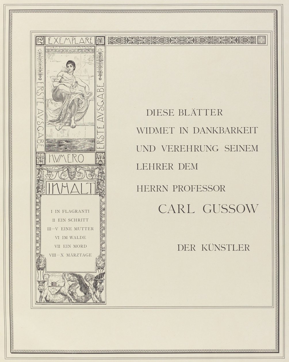 Dédicace, 1883 - Max Klinger