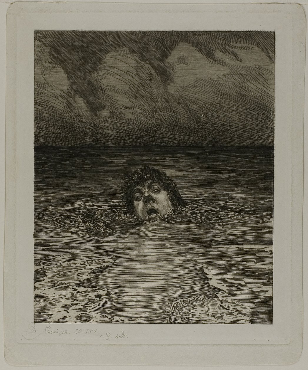 Chute, planche douze de Une vie - Max Klinger