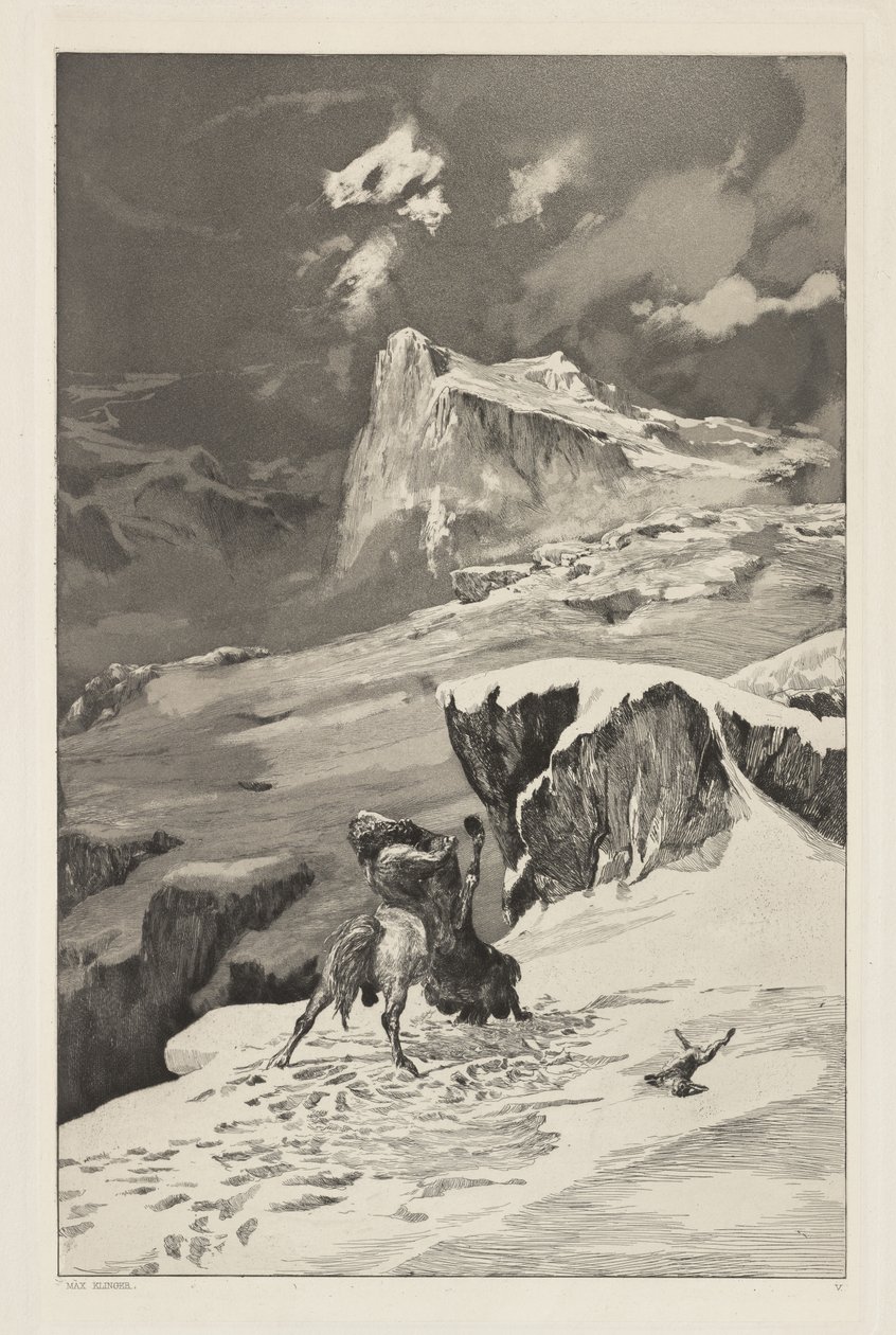 Intermezzi, Opus IV, Bl. 5 : Centaures combattants - Max Klinger