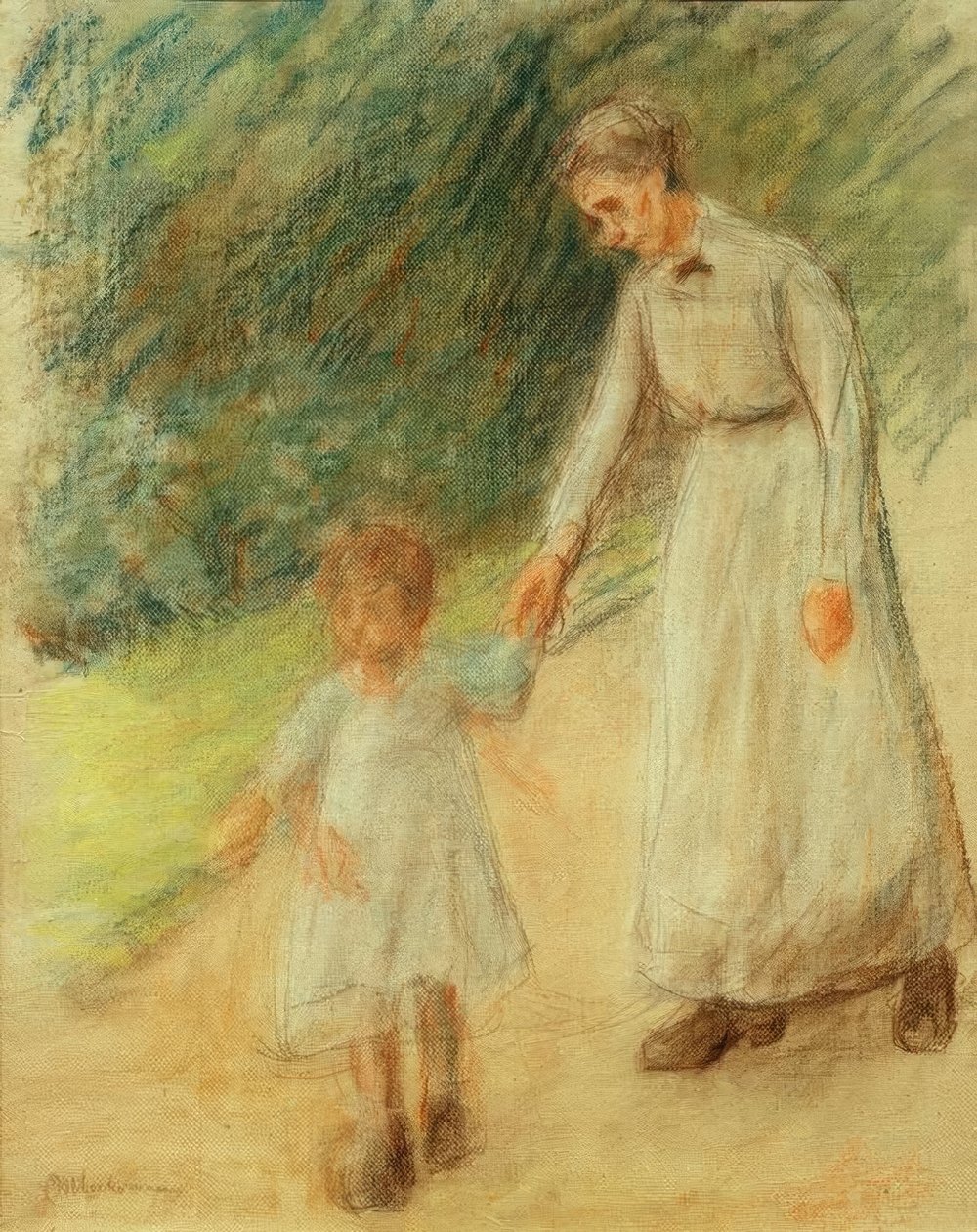 Petite-fille avec nourrice - Max Liebermann