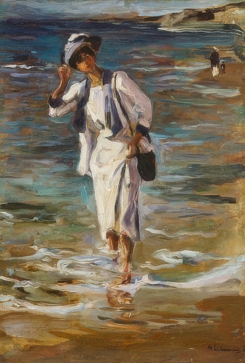 Femme sur la plage - Max Liebermann