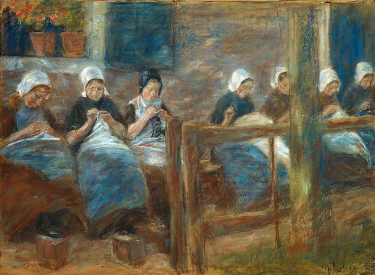 Filles cousant à Huizen - Max Liebermann