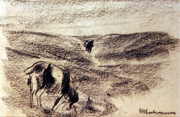 Chèvre broutant - Max Liebermann