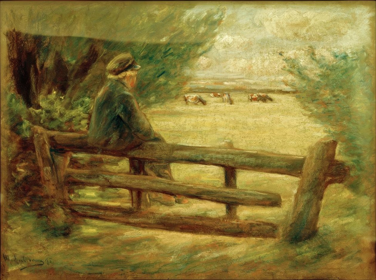 Garçon avec des vaches - Max Liebermann