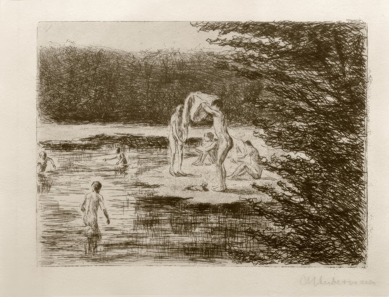 M.Liebermann, Garçons se baignant - Max Liebermann