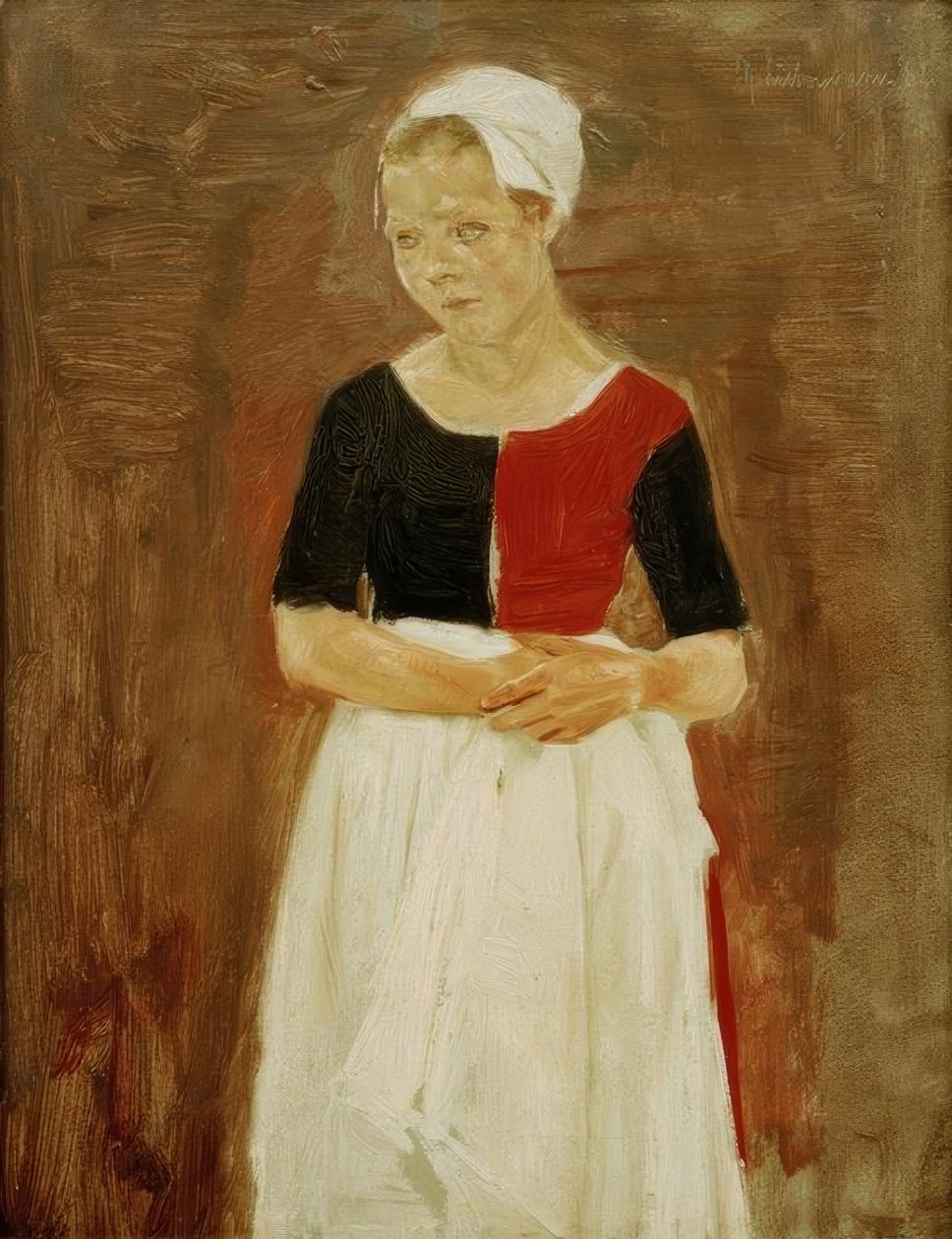 M. Liebermann, Fille orpheline debout - Max Liebermann