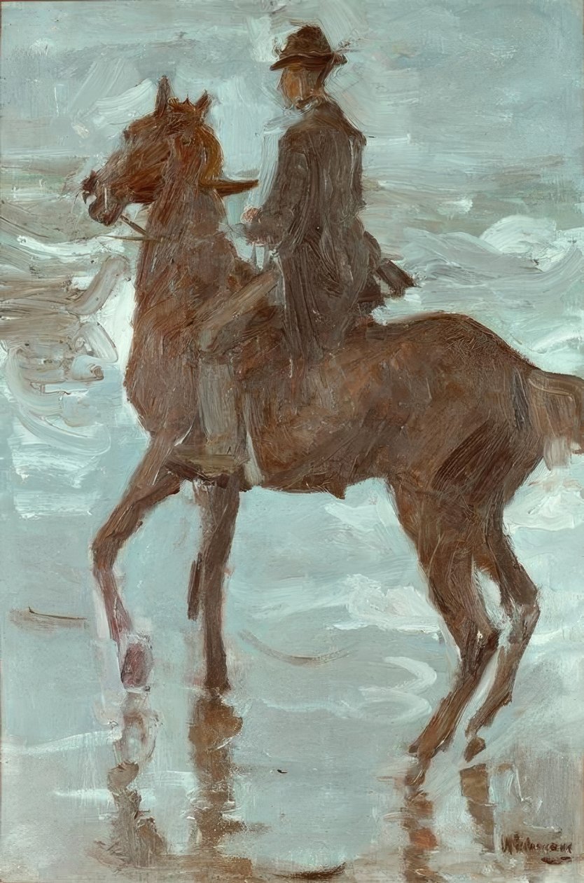 Cavalier sur la plage - Max Liebermann