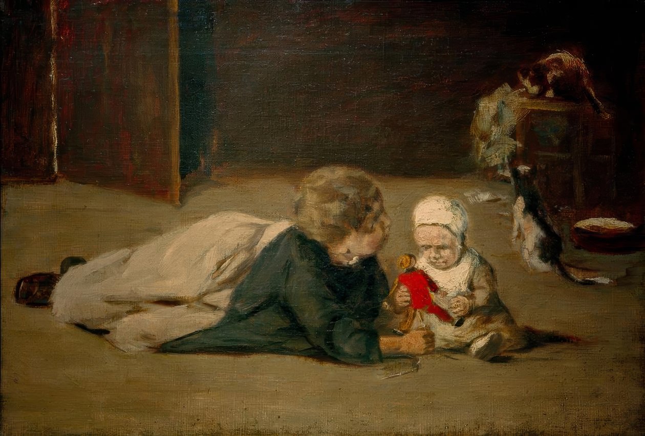 Spielende Kinder – Studie - Max Liebermann