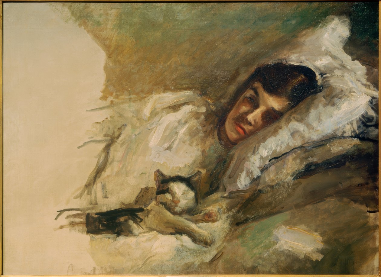 Nini avec chat - Max Slevogt