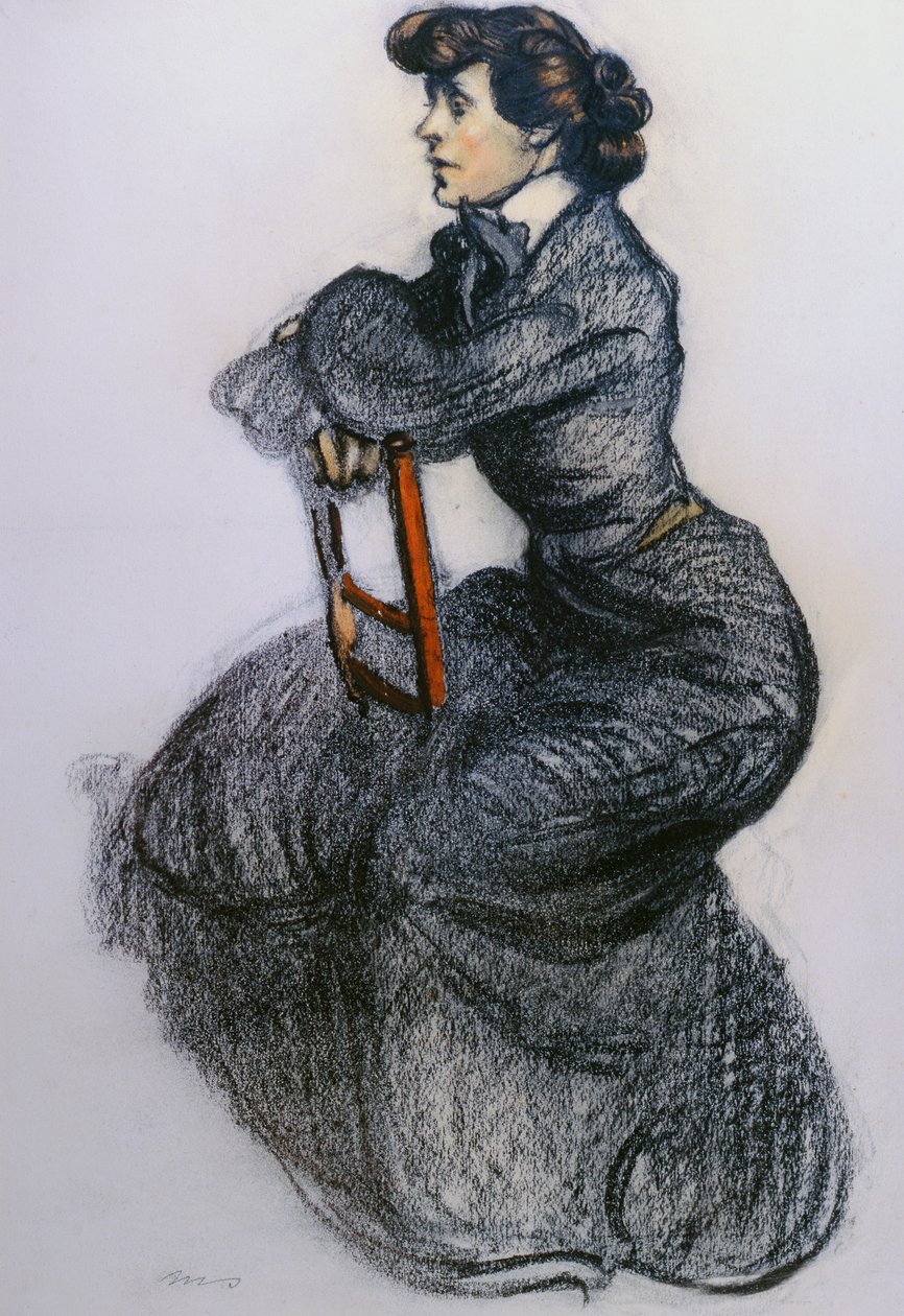 Colette, vers 1906-7 (fusain et pastel) - Maxime Pierre Jules Dethomas