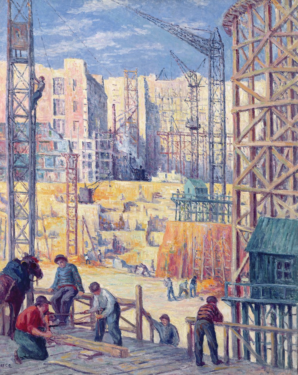 Chantier de construction à Paris, quai de Passy, 1907 - Maximilien Luce