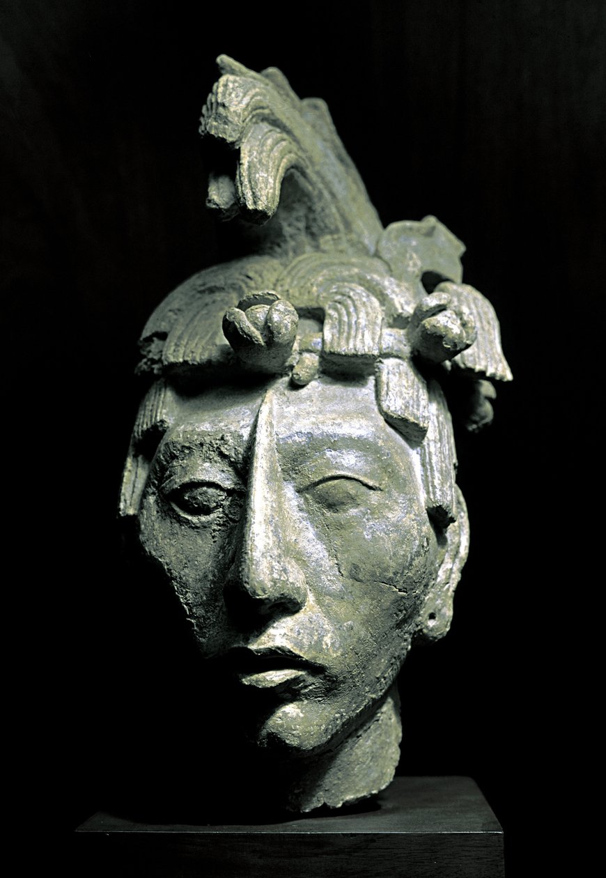 Tête de guerrier (sculpture, vers 683) - Mayan Mayan