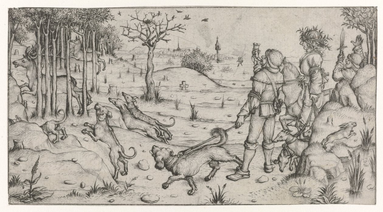 Chasse au cerf - Meester van het Amsterdamse Kabinet