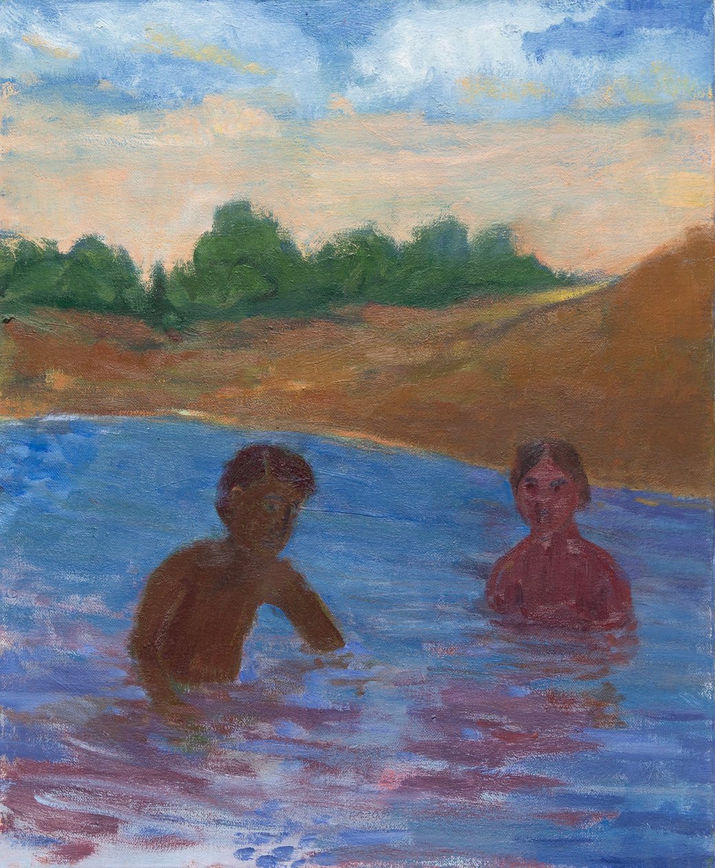 Nage en soirée, 2017 (huile sur toile) - Megan Williamson