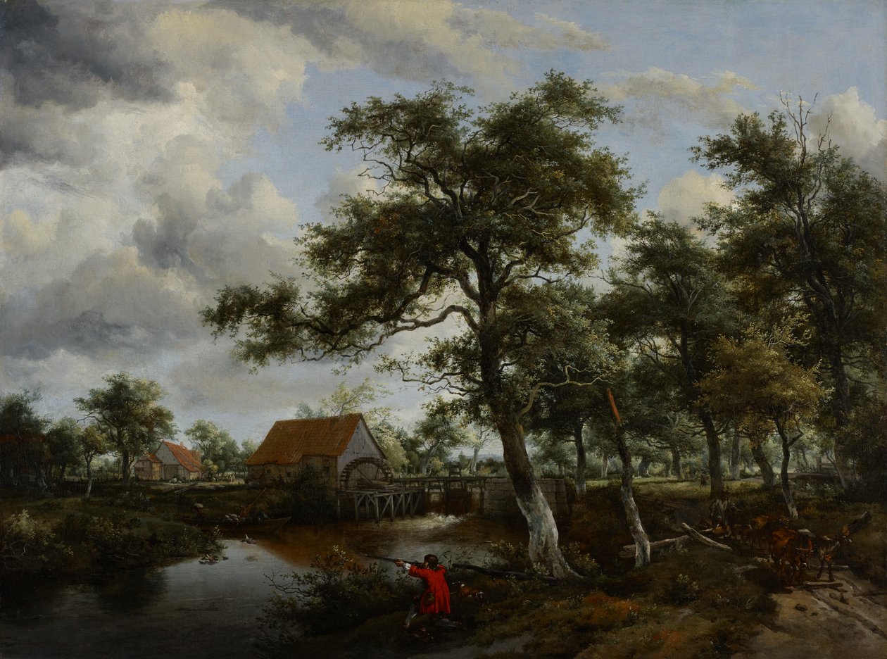 Paysage boisé avec moulin à eau, vers 1665 - Meindert Hobbema