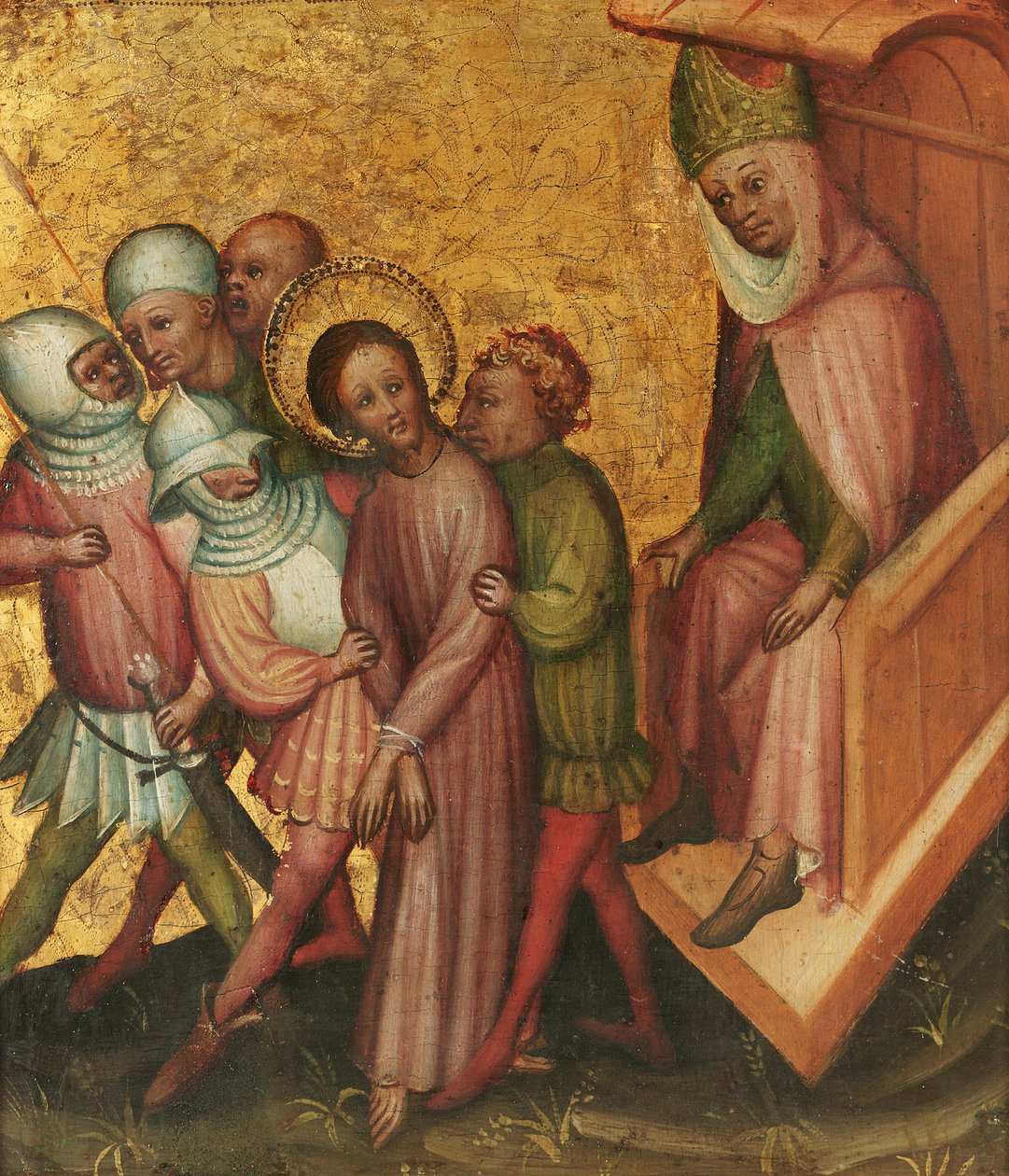 Christ devant Caïphe - Meister der Passionstäfelchen