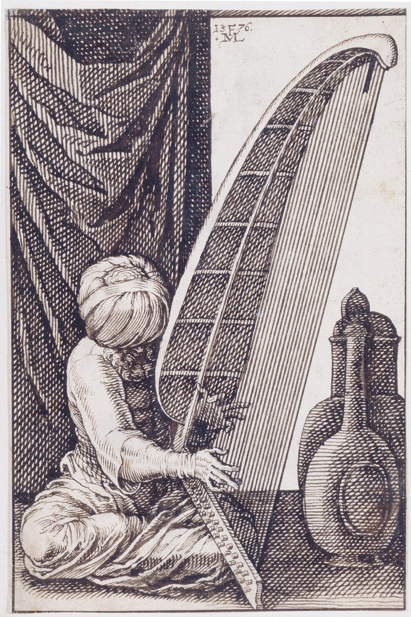 Turc jouant de la harpe, 1576 - Melchior Lorch