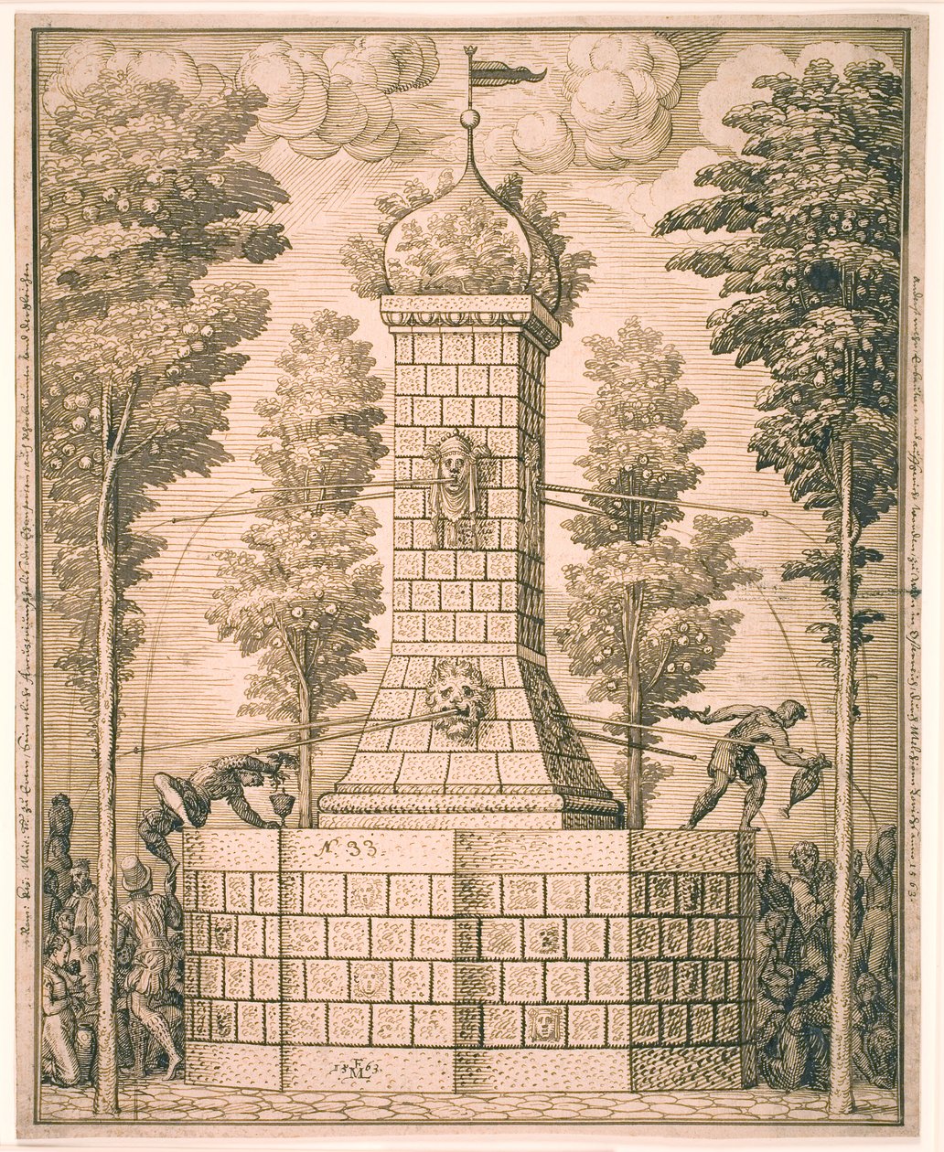 Fontaine avec masques - Melchior Lorck