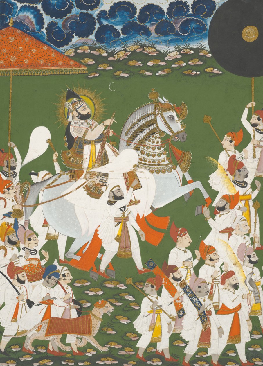 Maharana Bhim Singh en procession - Mewar India; Rajasthan