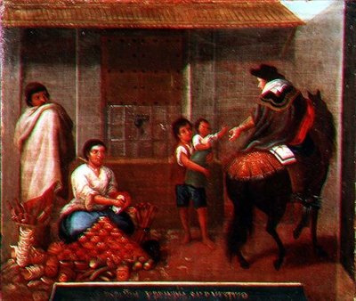 Scène de marché - Mexican School