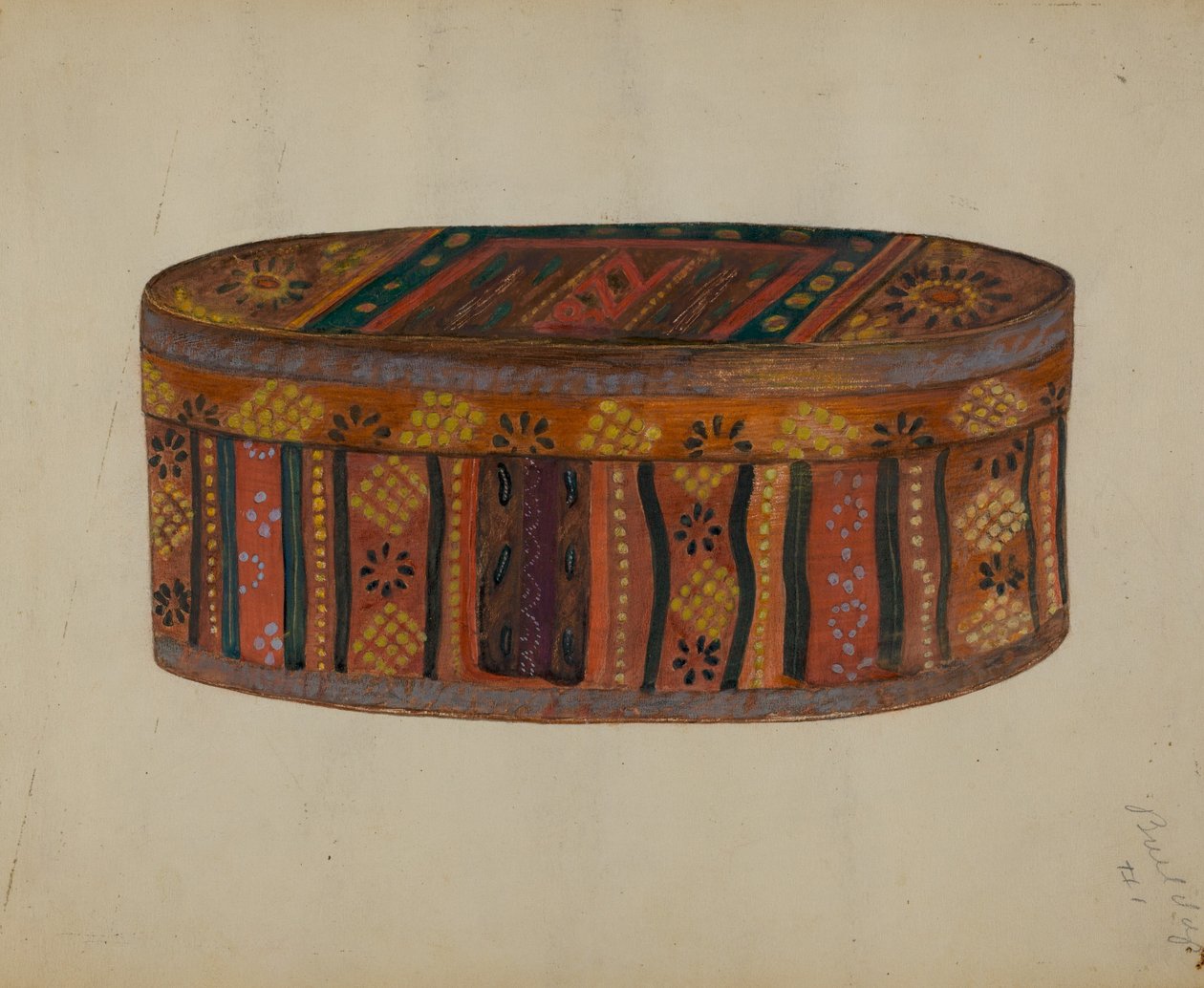 Boîte de mariée allemande de Pennsylvanie, vers 1936 - Meyer Goldbaum