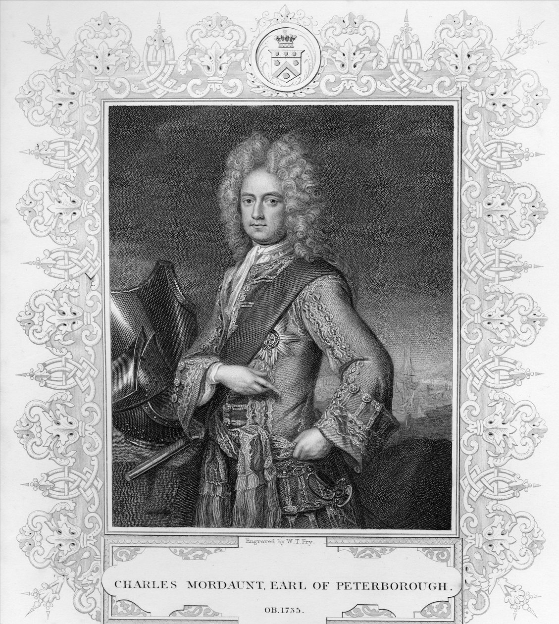 Charles Mordaunt, comte de Peterborough, gravé par W.T. Fry - Michael Dahl