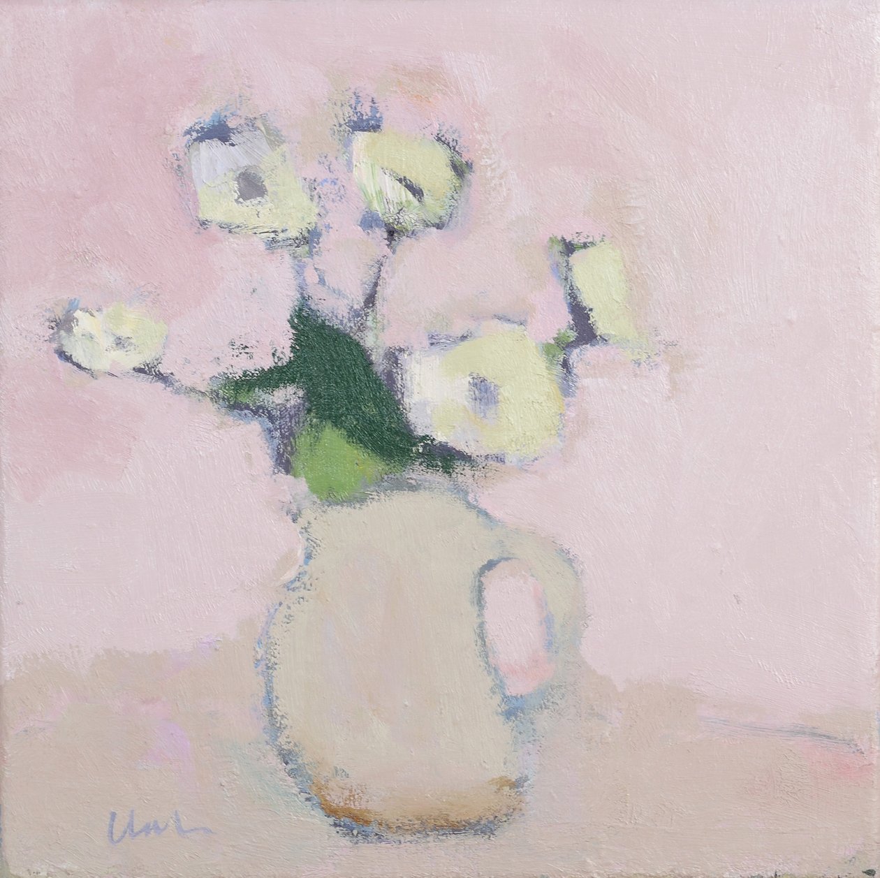 Anémones blanches, 2016 (huile sur lin) - Michael G. Clark