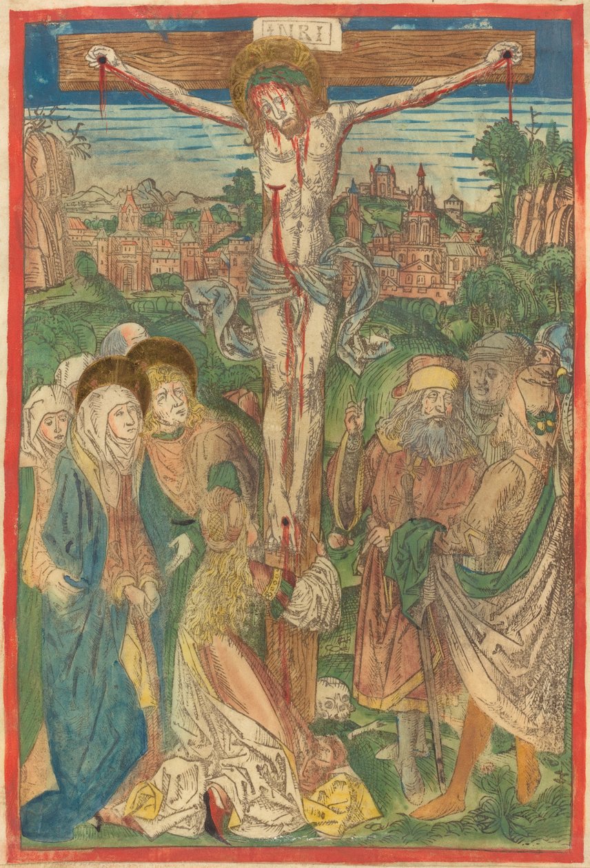 La Crucifixion avec Sainte Marie-Madeleine - Michael Wolgemut