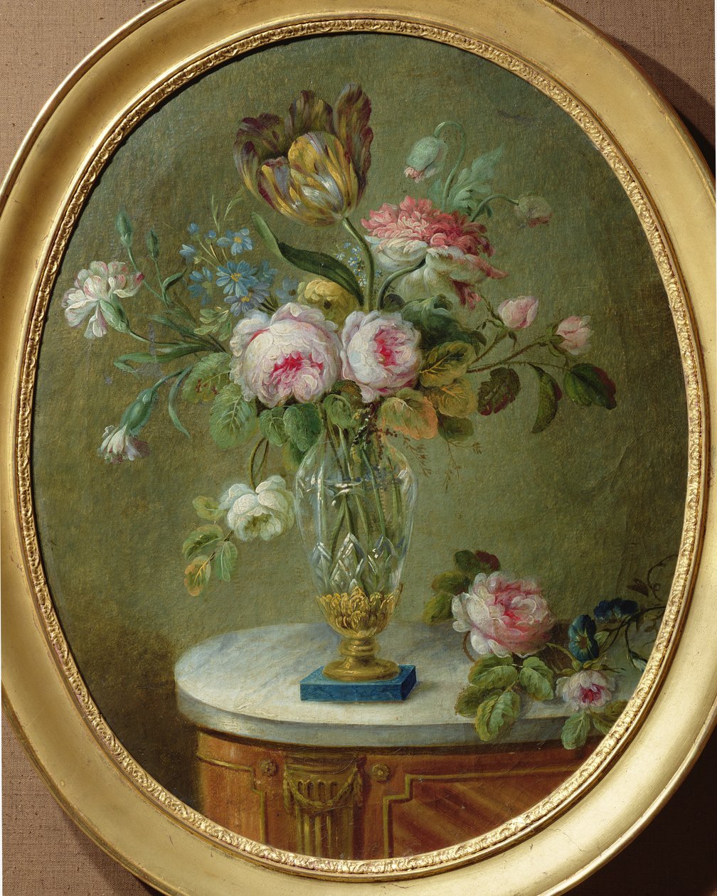 Vase de fleurs sur une table - Michel Bellange