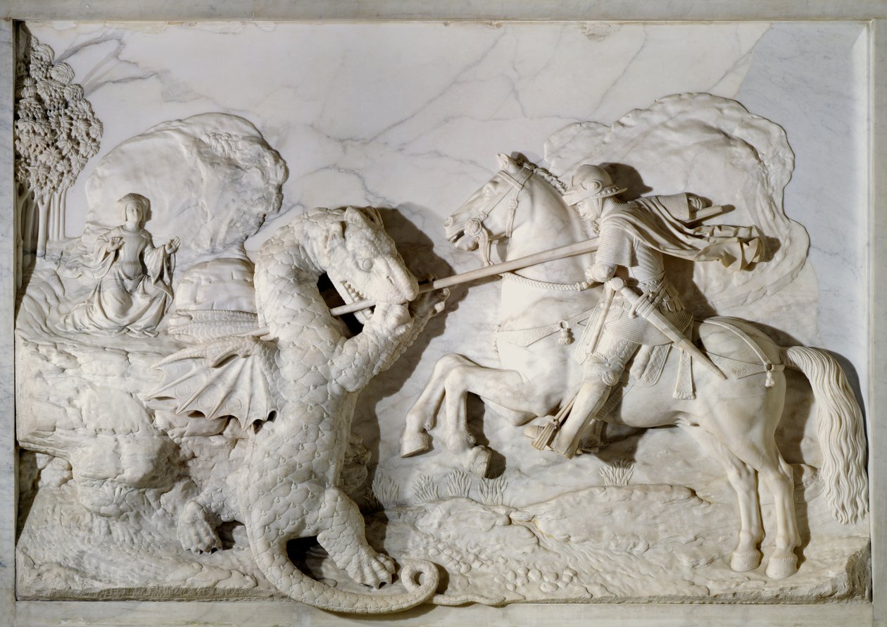 Saint Georges et le Dragon, 1508 (marbre) - Michel Colombe