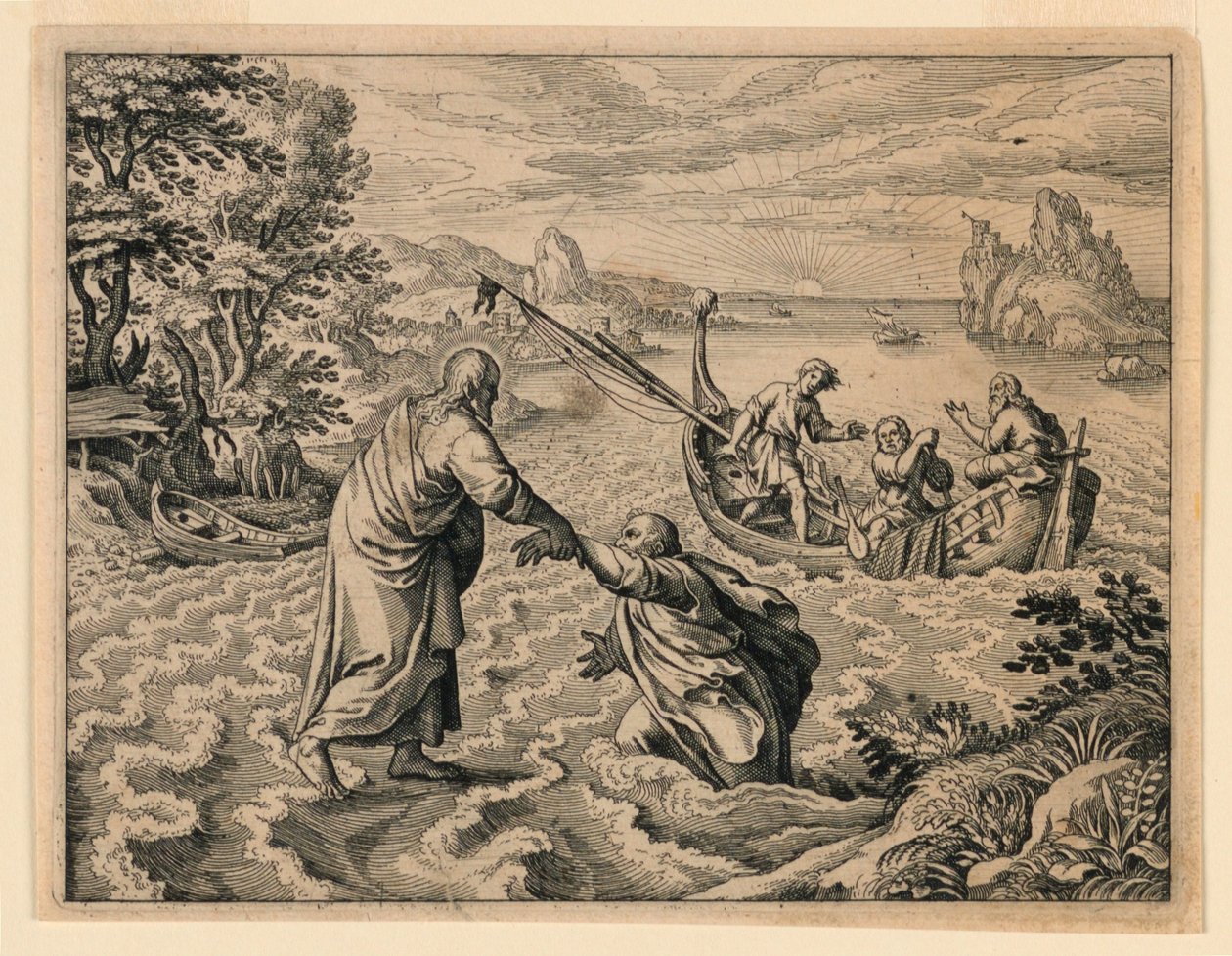 Christ marchant sur la mer - Michel Lasne