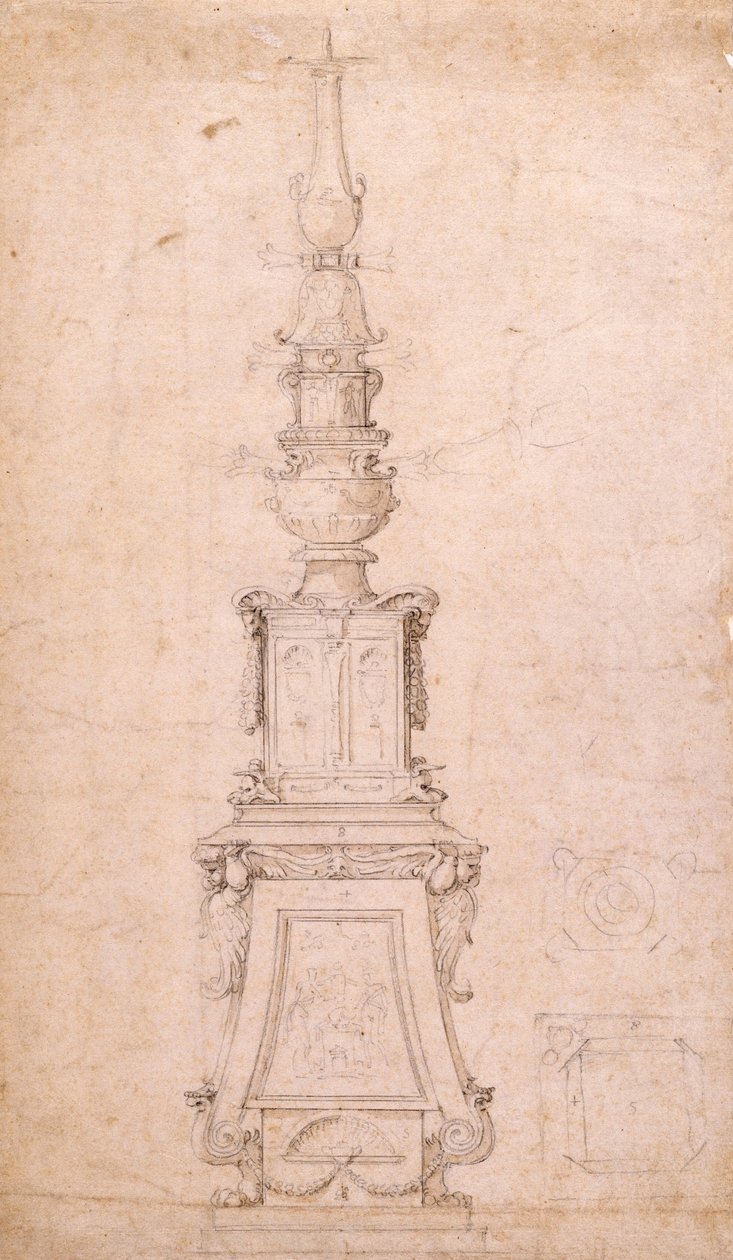 Conception pour un candélabre - Michelangelo Buonarroti