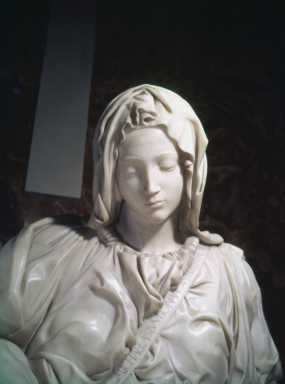 Détail de la Pietà, 1498-99 (détail) - Michelangelo Buonarroti