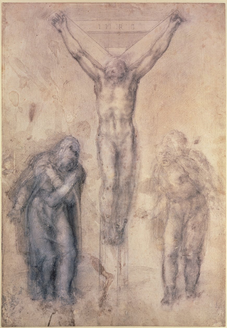 Inv.1895-9-15-509 Recto W.81 Étude pour une crucifixion - Michelangelo Buonarroti