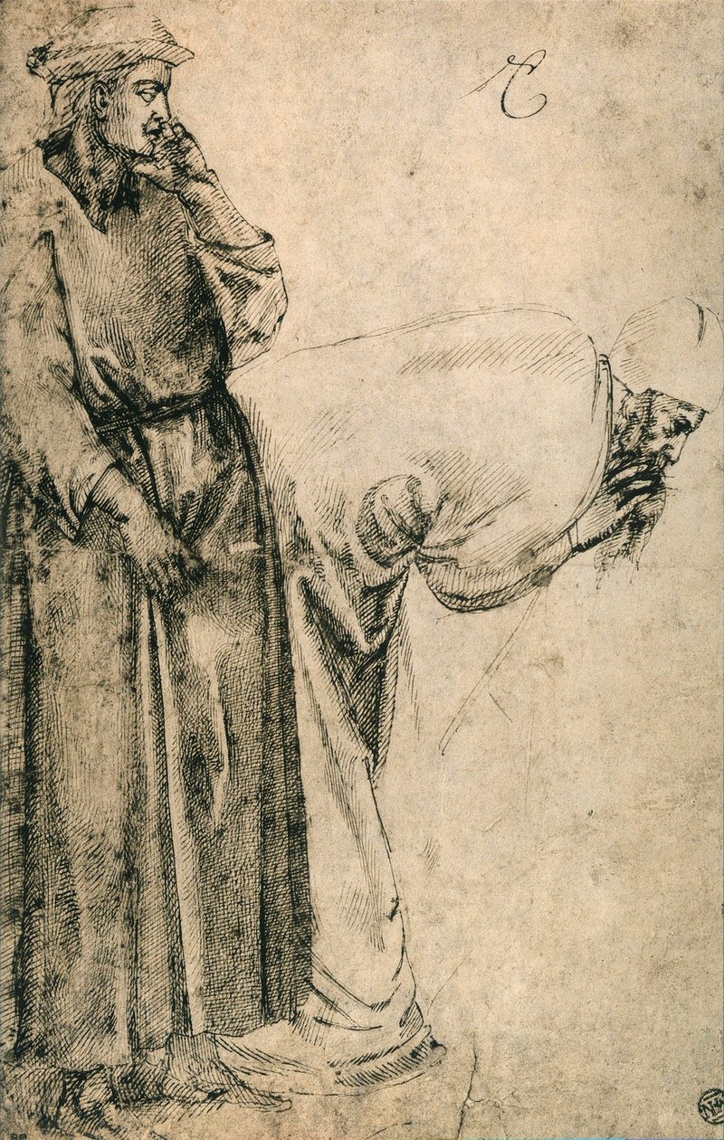Figures masculines (copie de Giotto) - Michelangelo Buonarroti