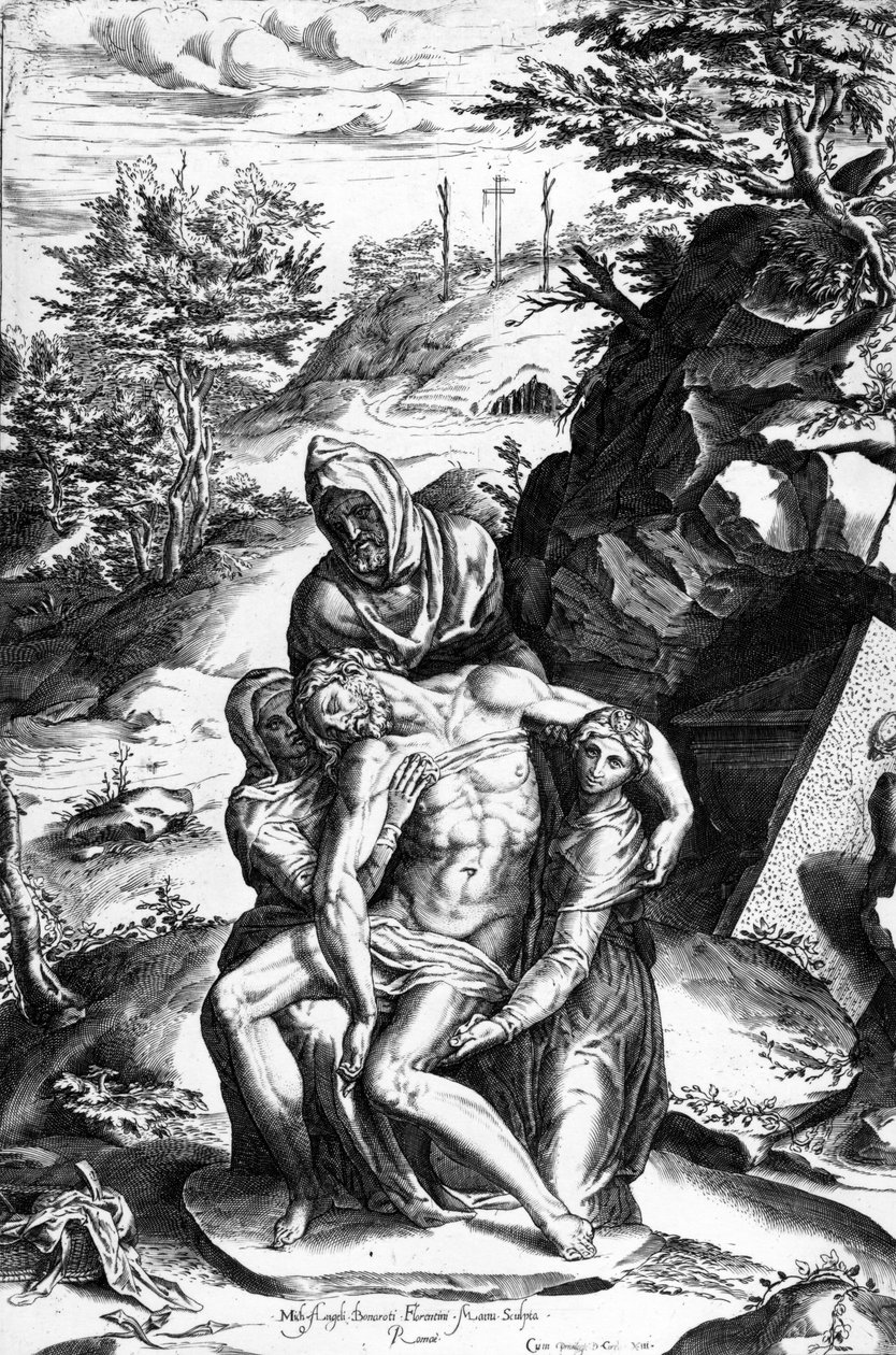 Pietà, gravée par Alberti Cherubino - Michelangelo Buonarroti