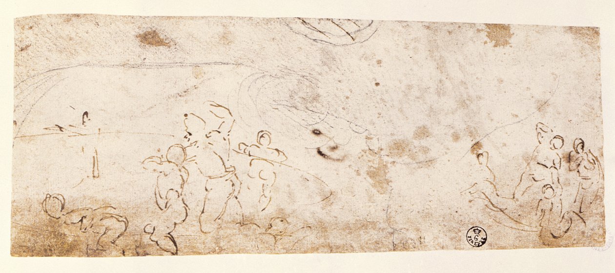 Plafond de la chapelle Sixtine (1508-12) : esquisse de figures pour 