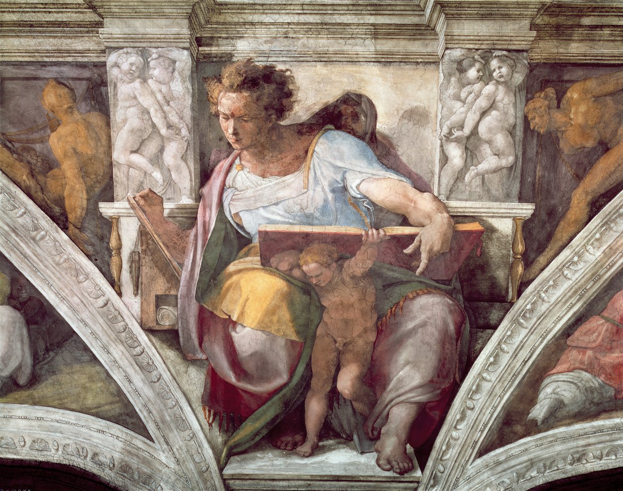 Plafond de la chapelle Sixtine : Le prophète Daniel - Michelangelo Buonarroti