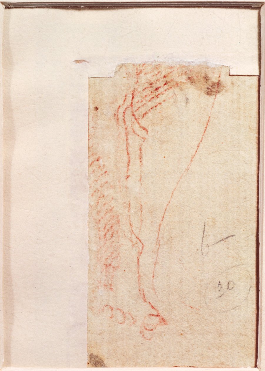 Étude des pieds du Christ cloués à la croix (recto) - Michelangelo Buonarroti